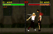 Baraka performing his Blade Decapitation fatality on Scorpion.