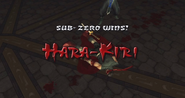 Kenshi performing the traditional abdominal-cutting Hara-Kiri.