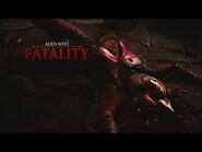 Alien's Fatality "Deadly Hybrid" in Mortal Kombat X, a move similar to Baraka's Blade Lift