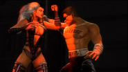 Sindel fights Johnny Cage.