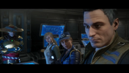 Debriefing with Raiden, Sonya and Cassie.