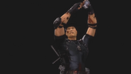 Stryker holds his Hand Grenade during his Have a Blast Fatality in MK 2011.