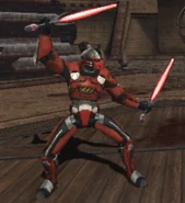 Sektor's double red Pulse Blades.