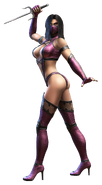 Alternate MK 2011 render of Mileena posing with one Sai.