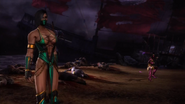 Jade encountering Mileena in the Wastelands.