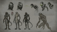 Reptile's facial and body concepts.