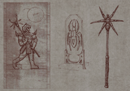 Concept Art of the Beetle Lair, showing off the Thoraxe and it's Previous Wielder.