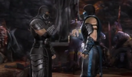 Smoke and Sub-Zero separate to find Shang Tsung.