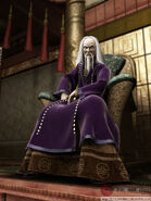 Shang Tsung inside his old throne room in Mortal Kombat: Shaolin Monks.