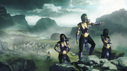 Mileena's army of clones in her arcade ending