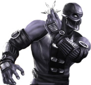 Noob Saibot holding a shuriken in his original render.