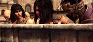 Tanya, Rain and Mileena in Story Mode.