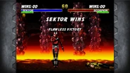 Sektor wins against Scorpion in UMK3.