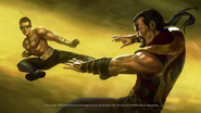 Johnny Cage fighting Tsung in his ending.