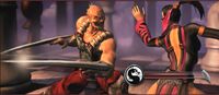 Baraka's blades in the Chess Kombat mode of Mortal Kombat: Deception.