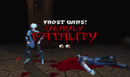 Frost performing a Kustom/Deadly Fatality in Mortal Kombat: Armageddon.