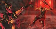 The Thoraxe in Mileena's Deception ending.