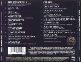 Mortal Kombat Annihilation Soundtrack CD Back Cover