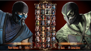 The character select screen (Komplete Edition and PS3 and/or PSVita ver.)