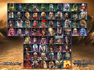 The complete character select screen on PS2
