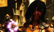 Mileena in Story Mode with Shinnok's Amulet.