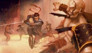 Taven watches as Kenshi kills Daegon