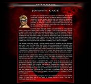 Johnny Cage's bio from the MK Armageddon website.