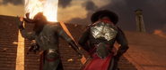 Dark Raiden and Zombie Liu Kang fighting in MK11