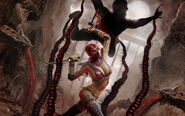 Skarlet using her Tanto on her "Make It Rain" Fatality.