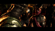 Reptile confronting Mileena.