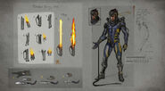Concept art of Takeda's Pulse Blades.