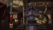 MK 2011's Test Your Might with: Noob Saibot and a lump of Coal.