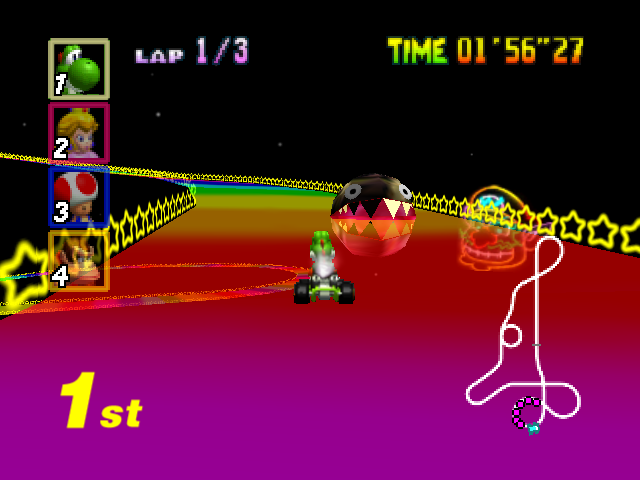 mario kart 64 rainbow road