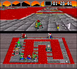 Bowser Castle 1 in Super Mario Kart