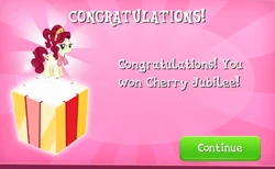 Cherry Jubilee Won in EG