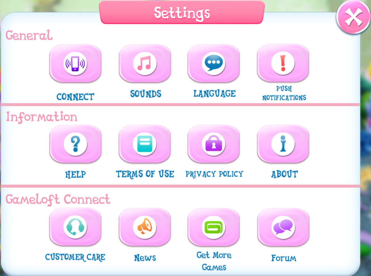 Settings | The My Little Pony Gameloft Wiki | Fandom