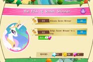 Tasks screen with Princess Celestia.