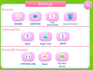 Settings screen #2.
