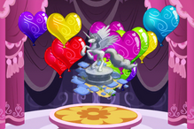 Heart gem balloon pop