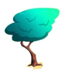 Twisty aquamarine tree