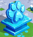 Pawprint statue