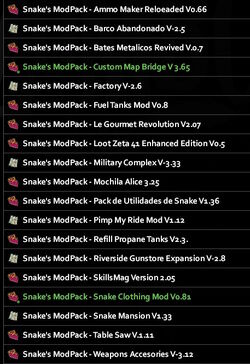 Snake's Mod Pack (Project Zomboid), MLP Mod Database Wiki