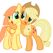 Applejack hugging base 10 by amelia bases-d7l93vg