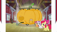 A pumpkin-based vehicle. Where have we heard of that before?