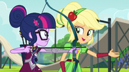 Applejack teaches Twilight how to shoot an arrow EG3