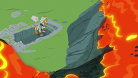 Lava trickling down toward Rockhoof S7E16