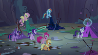 Main ponies fix the ruined campsite S8E13