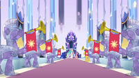 The Crystal Empire throne room.