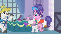 Sweetie Belle's mess is the family's meal.