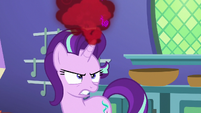 Red smoke appears out of Starlight's horn S7E2